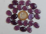 16-18mm Amethyst Hydro Quartz Rose Cut Cabochons, 5 Pieces Amethyst Colored Rosecut Cabochons For Jewelry, Purple Color Gem - PNG41