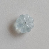 12.8mm Aquamarine Melon Beads, Natural 1 Pc Huge Aquamarine Carved Melon Beads For Jewelry / Necklace - PPH49