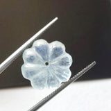 12.8mm Aquamarine Melon Beads, Natural 1 Pc Huge Aquamarine Carved Melon Beads For Jewelry / Necklace - PPH49