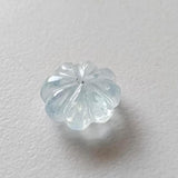 12.8mm Aquamarine Melon Beads, Natural 1 Pc Huge Aquamarine Carved Melon Beads For Jewelry / Necklace - PPH49