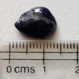 12.1x9.5mm Blue Sapphire Rough Slice, Loose Raw Blue Sapphire Slice Gemstone for Pendant / Jewelry, 1 Pc - PDG367