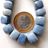 9-12mm Blue Opal Faceted Cube Beads, Faceted Box Beads Blue Opal Cubes For Jewelry 10 Pieces - PAG32