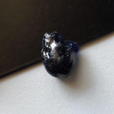 12.5x11.5mm Blue Sapphire Rough Slice, Loose Raw Blue Sapphire Slice Gemstone for Pendant / Jewelry, 1 Pc - PDG368