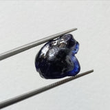 12.5x11.5mm Blue Sapphire Rough Slice, Loose Raw Blue Sapphire Slice Gemstone for Pendant / Jewelry, 1 Pc - PDG368