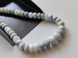 7-8.5mm Blue Opal Faceted Rondelle Beads, Faceted 22 Pieces Blue Opal Beads For Jewelry - PAG34