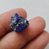 14x12.5mm Blue Sapphire Rough Slice, Loose Raw Blue Sapphire Slice Gemstone for Pendant / Jewelry, 1 Pc - PDG365