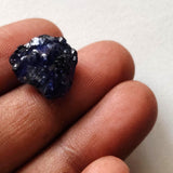 14x12.5mm Blue Sapphire Rough Slice, Loose Raw Blue Sapphire Slice Gemstone for Pendant / Jewelry, 1 Pc - PDG365