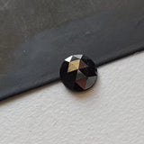 4.8mm Black Rose Cut Diamond, 0.45Cts Rare Loose Faceted Natural Black Rose Cut Diamond Cabochon for Ring - PDD949