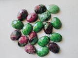 Ruby Zoisite Cabochons, Rose Cut Oval Gemstones, 13x18mm, 5 Pcs - GFJRZZ