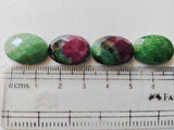 Ruby Zoisite Cabochons, Rose Cut Oval Gemstones, 13x18mm, 5 Pcs - GFJRZZ