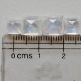 Rainbow Moonstone Princess Cut Gems, Rainbow Moonstone Square Gemstones For Jewelry, 1 Piece - GODP892
