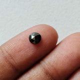 4.1mm Black Rose Cut Diamond, 0.26Cts Rare Loose Natural Faceted Black Rose Cut Diamond Cabochon for Ring - PDD944