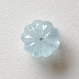 14.1mm Aquamarine Melon Beads, Natural 1 Pc Huge Aquamarine Carved Melon Beads For Jewelry / Necklace - PPH48