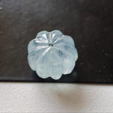 14.1mm Aquamarine Melon Beads, Natural 1 Pc Huge Aquamarine Carved Melon Beads For Jewelry / Necklace - PPH48