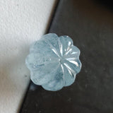14.1mm Aquamarine Melon Beads, Natural 1 Pc Huge Aquamarine Carved Melon Beads For Jewelry / Necklace - PPH48