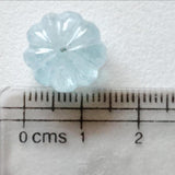 14.1mm Aquamarine Melon Beads, Natural 1 Pc Huge Aquamarine Carved Melon Beads For Jewelry / Necklace - PPH48