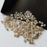 1-2mm Raw Light Champagne Rough Diamonds, Loose Light Brown Uncut Rough Diamond for Ring / Jewelry - PPKJ199