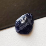 12.1x9.5mm Blue Sapphire Rough Slice, Loose Raw Blue Sapphire Slice Gemstone for Pendant / Jewelry, 1 Pc - PDG367