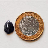 12.1x9.5mm Blue Sapphire Rough Slice, Loose Raw Blue Sapphire Slice Gemstone for Pendant / Jewelry, 1 Pc - PDG367