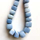 9-12mm Blue Opal Faceted Cube Beads, Faceted Box Beads Blue Opal Cubes For Jewelry 10 Pieces - PAG32
