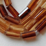 8-10mm Hessonite Garnet Faceted Tube Beads, Natural Garnet Tubes, Hessonite For Jewelry 10 Pcs - PAG33