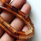 8-10mm Hessonite Garnet Faceted Tube Beads, Natural Garnet Tubes, Hessonite For Jewelry 10 Pcs - PAG33