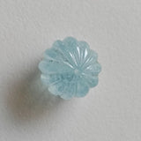 14.5mm Aquamarine Melon Beads, 1 Pc Huge Natural Aquamarine Carved Melon Beads For Jewelry / Necklace - PPH50