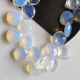 12mm Fire Opal Faceted Heart Beads, Opalite Beads Faceted Heart Briolettes For Jewelry (2IN To 4IN) - PDG369