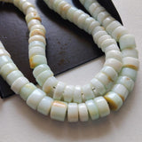 7mm Blue Opal Plain Smooth Tyre Beads, 6 Inches Spacer Beads Blue Opal Tyres For Jewelry - PAG41