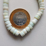 7mm Blue Opal Plain Smooth Tyre Beads, 6 Inches Spacer Beads Blue Opal Tyres For Jewelry - PAG41