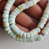 7mm Blue Opal Plain Smooth Tyre Beads, 6 Inches Spacer Beads Blue Opal Tyres For Jewelry - PAG41