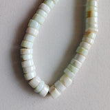 7mm Blue Opal Plain Smooth Tyre Beads, 6 Inches Spacer Beads Blue Opal Tyres For Jewelry - PAG41