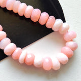 8mm Pink Opal Shaded Faceted Rondelle Beads, 7 Inch Faceted Pink Opal Beads For Jewelry - PAG36
