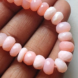 8mm Pink Opal Shaded Faceted Rondelle Beads, 7 Inch Faceted Pink Opal Beads For Jewelry - PAG36