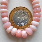 8mm Pink Opal Shaded Faceted Rondelle Beads, 7 Inch Faceted Pink Opal Beads For Jewelry - PAG36