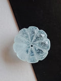 15.1mm 1 Pc Huge Aquamarine Carved Melon Beads, Natural Aquamarine For Jewelry / Necklace - PPH52