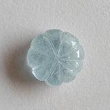 15.1mm 1 Pc Huge Aquamarine Carved Melon Beads, Natural Aquamarine For Jewelry / Necklace - PPH52