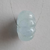15.8mm 1 Pc Huge Aquamarine Carved Melon Beads, Natural Aquamarine For Jewelry / Necklace - PPH51