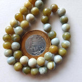 7mm Green Opal Plain Round Beads, 7 Inch Blue Opal Ball Beads Gemstone For Jewelry / Necklace - PSG392