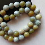 7mm Green Opal Plain Round Beads, 7 Inch Blue Opal Ball Beads Gemstone For Jewelry / Necklace - PSG392