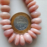 12mm Pink Opal Shaded Faceted Rondelle Beads, 15 Pieces Faceted Pink Opal Beads For Jewelry - PSG393