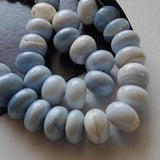 7.5-10mm Blue Opal Plain Rondelle Beads, Blue Opal Gemstone For Necklace - PAG35