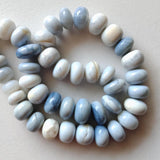7.5-10mm Blue Opal Plain Rondelle Beads, Blue Opal Gemstone For Necklace - PAG35