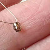 3.3x2.6mm Cognac Diamond Briolette Bead, 0.19Ct Natural Cognac Faceted Tear Drop Bead Diamond Drop For Jewelry - PDD964