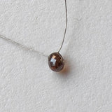 3.3x2.6mm Cognac Diamond Briolette Bead, 0.19Ct Natural Cognac Faceted Tear Drop Bead Diamond Drop For Jewelry - PDD964