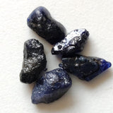 14-17mm Blue Rough Raw Sapphire Crystal, 5 Pcs Loose Blue Sapphire Sticks for Jewelry - PDG370