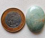29x20mm Amazonite Cabochons, Natural Amazonite Flat Back Plain Pear Cabochons For Jewelry - PSG396