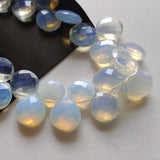 12mm Fire Opal Faceted Heart Beads, Opalite Beads Faceted Heart Briolettes For Jewelry (2IN To 4IN) - PDG369