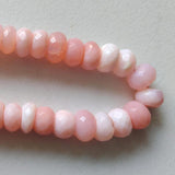 8mm Pink Opal Shaded Faceted Rondelle Beads, 7 Inch Faceted Pink Opal Beads For Jewelry - PAG36