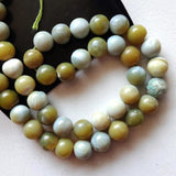 7mm Green Opal Plain Round Beads, 7 Inch Blue Opal Ball Beads Gemstone For Jewelry / Necklace - PSG392